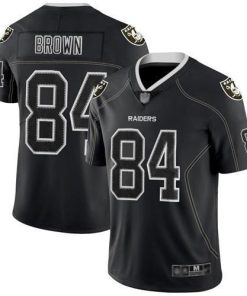 Nike Las Vegas Raiders #84 Antonio Brown Lights Out Black Men's Stitched NFL Limited Rush Jersey Men's