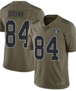 Nike Las Vegas Raiders #84 Antonio Brown Olive Men's Stitched NFL Limited 2017 Salute To Service Jersey Men's