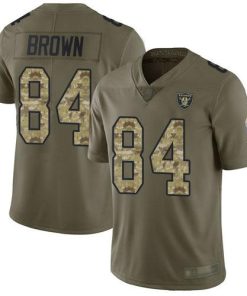 Nike Las Vegas Raiders #84 Antonio Brown Olive/Camo Men's Stitched NFL Limited 2017 Salute To Service Jersey Men's