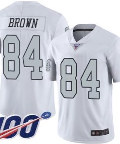 Nike Las Vegas Raiders #84 Antonio Brown White Men's Stitched NFL Limited Rush 100th Season Jersey Men's