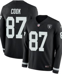 Nike Las Vegas Raiders #87 Jared Cook Black Team Color Men's Stitched NFL Limited Therma Long Sleeve Jersey Men's