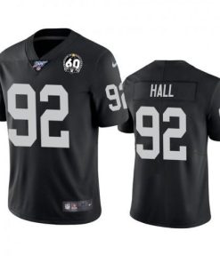 Nike Las Vegas Raiders #92 P.J. Hall Black 60th Anniversary Vapor Limited Stitched NFL 100th Season Jersey Men's
