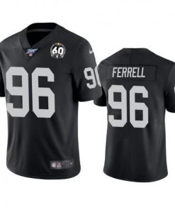 Nike Las Vegas Raiders #96 Clelin Ferrell Black 60th Anniversary Vapor Limited Stitched NFL 100th Season Jersey Men's