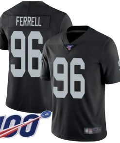 Nike Las Vegas Raiders #96 Clelin Ferrell Black Team Color Men's Stitched NFL 100th Season Vapor Limited Jersey Men's