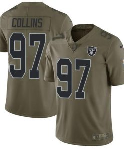 Nike Las Vegas Raiders #97 Maliek Collins Olive Men's Stitched NFL Limited 2017 Salute To Service Jersey Men's