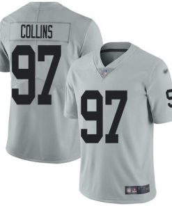 Nike Las Vegas Raiders #97 Maliek Collins Silver Men's Stitched NFL Limited Inverted Legend Jersey Men's