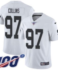 Nike Las Vegas Raiders #97 Maliek Collins White Men's Stitched NFL 100th Season Vapor Untouchable Limited Jersey Men's