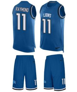 Nike Lions #11 Kalif Raymond Blue Team Color Men's Stitched NFL Limited Tank Top Suit Jersey