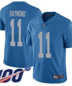 Nike Lions #11 Kalif Raymond Blue Throwback Men's Stitched NFL 100th Season Vapor Untouchable Limited Jersey