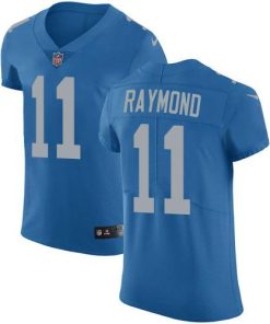 Nike Lions #11 Kalif Raymond Blue Throwback Men's Stitched NFL Vapor Untouchable Elite Jersey