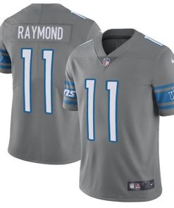 Nike Lions #11 Kalif Raymond Gray Men's Stitched NFL Limited Rush Jersey