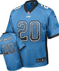 Nike Lions #20 Barry Sanders Blue Team Color Men's Stitched NFL Elite Drift Fashion Jersey