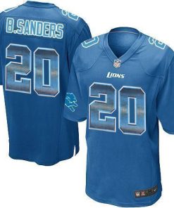 Nike Lions #20 Barry Sanders Blue Team Color Men's Stitched NFL Limited Strobe Jersey