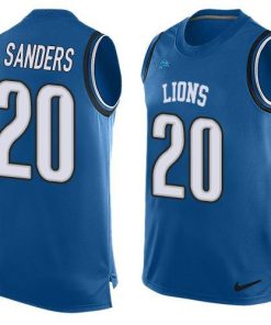 Nike Lions #20 Barry Sanders Blue Team Color Men's Stitched NFL Limited Tank Top Jersey