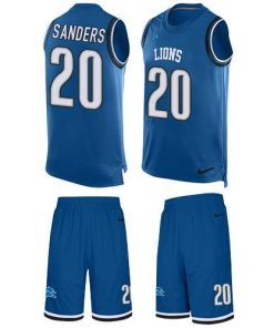 Nike Lions #20 Barry Sanders Blue Team Color Men's Stitched NFL Limited Tank Top Suit Jersey