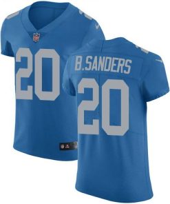 Nike Lions #20 Barry Sanders Blue Throwback Men's Stitched NFL Vapor Untouchable Elite Jersey