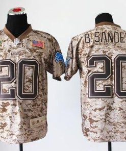 Nike Lions #20 Barry Sanders Camo Men's Stitched NFL New Elite USMC Jersey