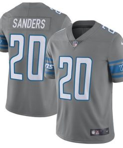 Nike Lions #20 Barry Sanders Gray Men's Stitched NFL Limited Rush Jersey
