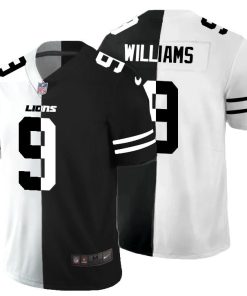 Nike Lions #9 Jameson Williams Men's Black V White Peace Split Nike Vapor Untouchable Limited NFL Jersey
