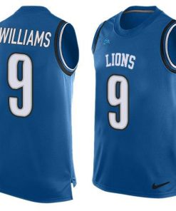 Nike Lions #9 Jameson Williams Blue Team Color Men's Stitched NFL Limited Tank Top Jersey