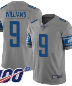 Nike Lions #9 Jameson Williams Gray Men's Stitched NFL Limited Inverted Legend 100th Season Jersey