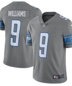 Nike Lions #9 Jameson Williams Gray Men's Stitched NFL Limited Rush Jersey