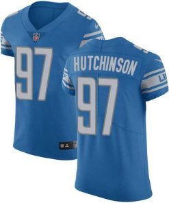 Nike Lions #97 Aidan Hutchinson Blue Team Color Men's Stitched NFL Vapor Untouchable Elite Jersey