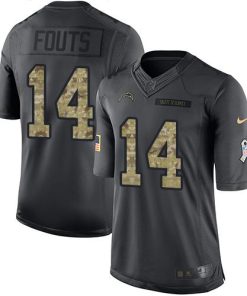 Nike Los Angeles Chargers #14 Dan Fouts Black Men's Stitched NFL Limited 2016 Salute to Service Jersey Men's