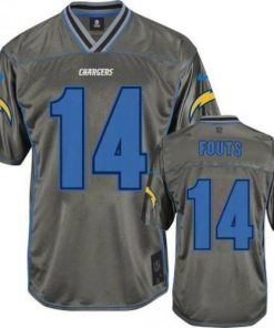 Nike Los Angeles Chargers #14 Dan Fouts Grey Men's Stitched NFL Elite Vapor Jersey Men's