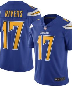 Nike Los Angeles Chargers #17 Philip Rivers Electric Blue Men's Stitched NFL Limited Rush Jersey Men's