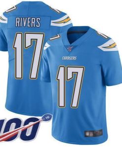 Nike Los Angeles Chargers #17 Philip Rivers Electric Blue Alternate Men's Stitched NFL 100th Season Vapor Limited Jersey Men's