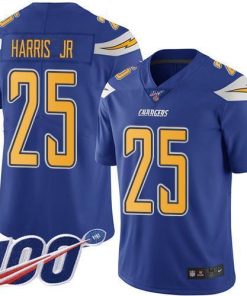 Nike Los Angeles Chargers #25 Chris Harris Jr Electric Blue Men's Stitched NFL Limited Rush 100th Season Jersey Men's