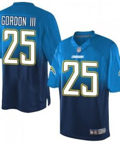 Nike Los Angeles Chargers #25 Melvin Gordon III Electric Blue/Navy Blue Men's Stitched NFL Elite Fadeaway Fashion Jersey Men's