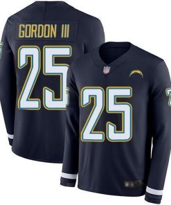 Nike Los Angeles Chargers #25 Melvin Gordon III Navy Blue Team Color Men's Stitched NFL Limited Therma Long Sleeve Jersey Men's