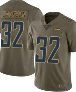 Nike Los Angeles Chargers #32 Justin Jackson Olive Men's Stitched NFL Limited 2017 Salute To Service Jersey Men's