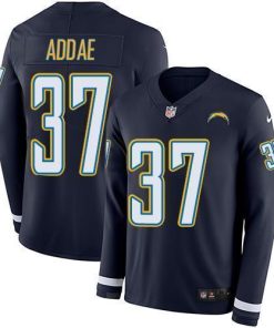 Nike Los Angeles Chargers #37 Jahleel Addae Navy Blue Team Color Men's Stitched NFL Limited Therma Long Sleeve Jersey Men's