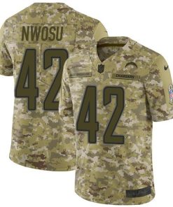 Nike Los Angeles Chargers #42 Uchenna Nwosu Camo Men's Stitched NFL Limited 2018 Salute To Service Jersey Men's