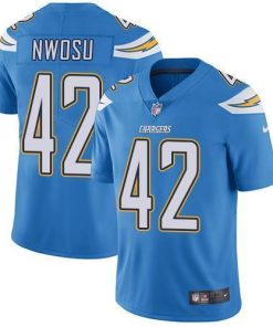 Nike Los Angeles Chargers #42 Uchenna Nwosu Electric Blue Alternate Men's Stitched NFL Vapor Untouchable Limited Jersey Men's