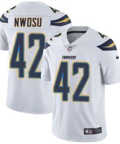 Nike Los Angeles Chargers #42 Uchenna Nwosu White Men's Stitched NFL Vapor Untouchable Limited Jersey Men's