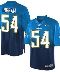 Nike Los Angeles Chargers #54 Melvin Ingram Electric Blue/Navy Blue Men's Stitched NFL Elite Fadeaway Fashion Jersey Men's