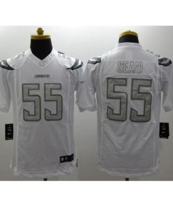 Nike Los Angeles Chargers #55 Junior Seau White Men's Stitched NFL Limited Platinum Jersey Men's