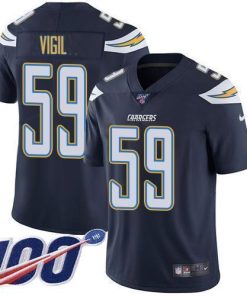 Nike Los Angeles Chargers #59 Nick Vigil Navy Blue Team Color Men's Stitched NFL 100th Season Vapor Untouchable Limited Jersey Men's