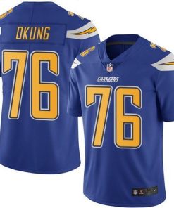 Nike Los Angeles Chargers #76 Russell Okung Electric Blue Men's Stitched NFL Limited Rush Jersey Men's