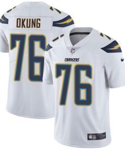 Nike Los Angeles Chargers #76 Russell Okung White Men's Stitched NFL Vapor Untouchable Limited Jersey Men's