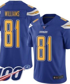 Nike Los Angeles Chargers #81 Mike Williams Electric Blue Men's Stitched NFL Limited Rush 100th Season Jersey Men's
