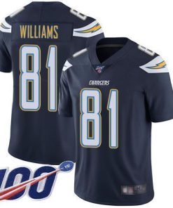 Nike Los Angeles Chargers #81 Mike Williams Navy Blue Team Color Men's Stitched NFL 100th Season Vapor Limited Jersey Men's