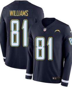 Nike Los Angeles Chargers #81 Mike Williams Navy Blue Team Color Men's Stitched NFL Limited Therma Long Sleeve Jersey Men's