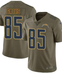 Nike Los Angeles Chargers #85 Antonio Gates Olive Men's Stitched NFL Limited 2017 Salute to Service Jersey Men's