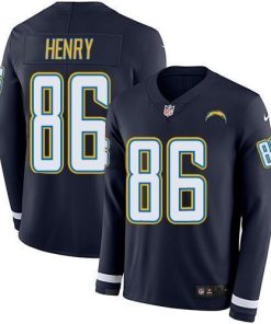 Nike Los Angeles Chargers #86 Hunter Henry Navy Blue Team Color Men's Stitched NFL Limited Therma Long Sleeve Jersey Men's