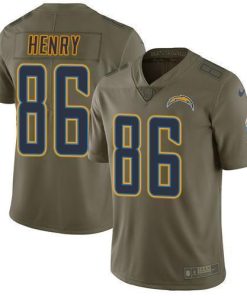 Nike Los Angeles Chargers #86 Hunter Henry Olive Men's Stitched NFL Limited 2017 Salute to Service Jersey Men's